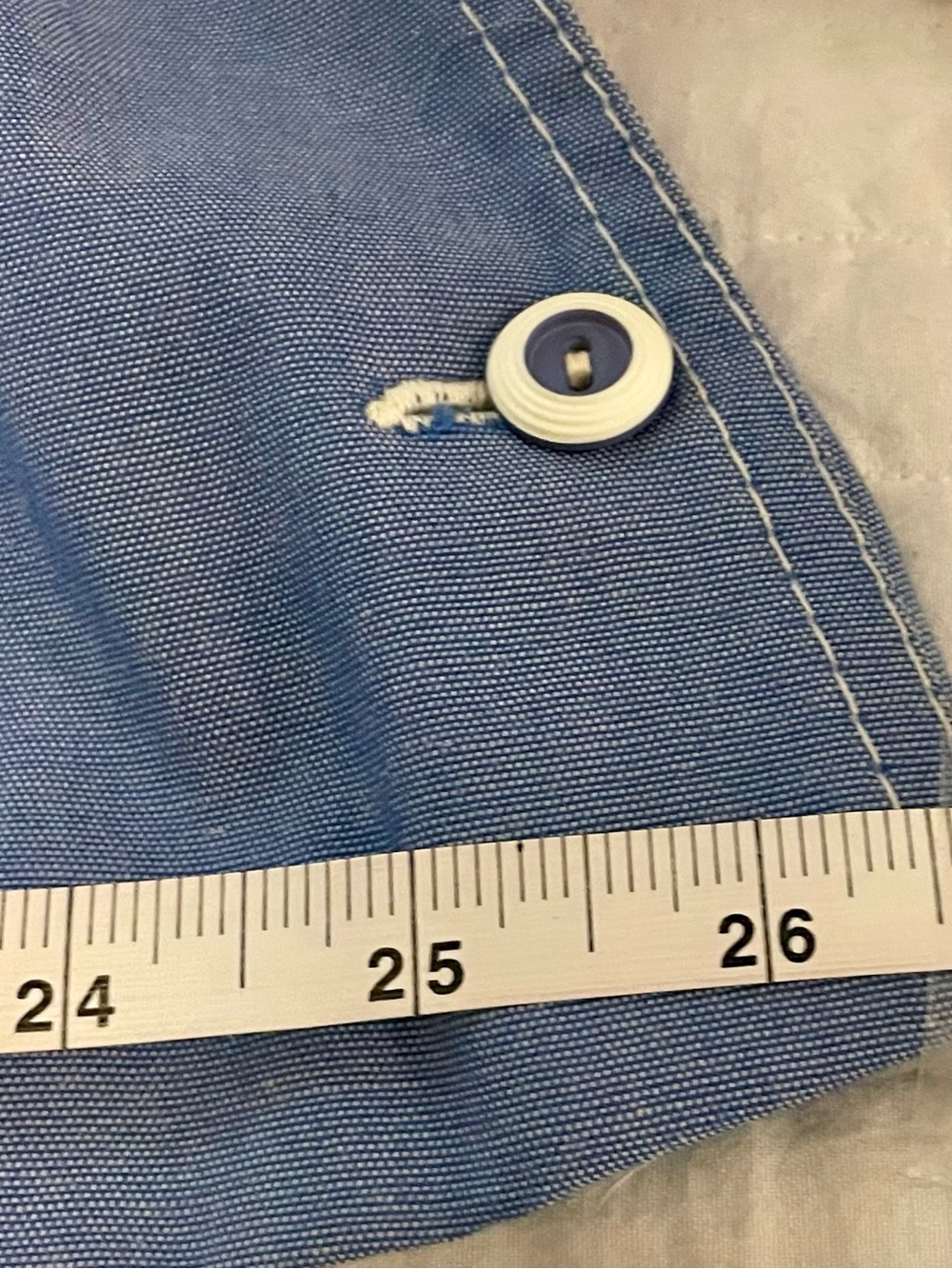 Vintage Chambray Side Button A-Line Skirt - Picture 9 of 9